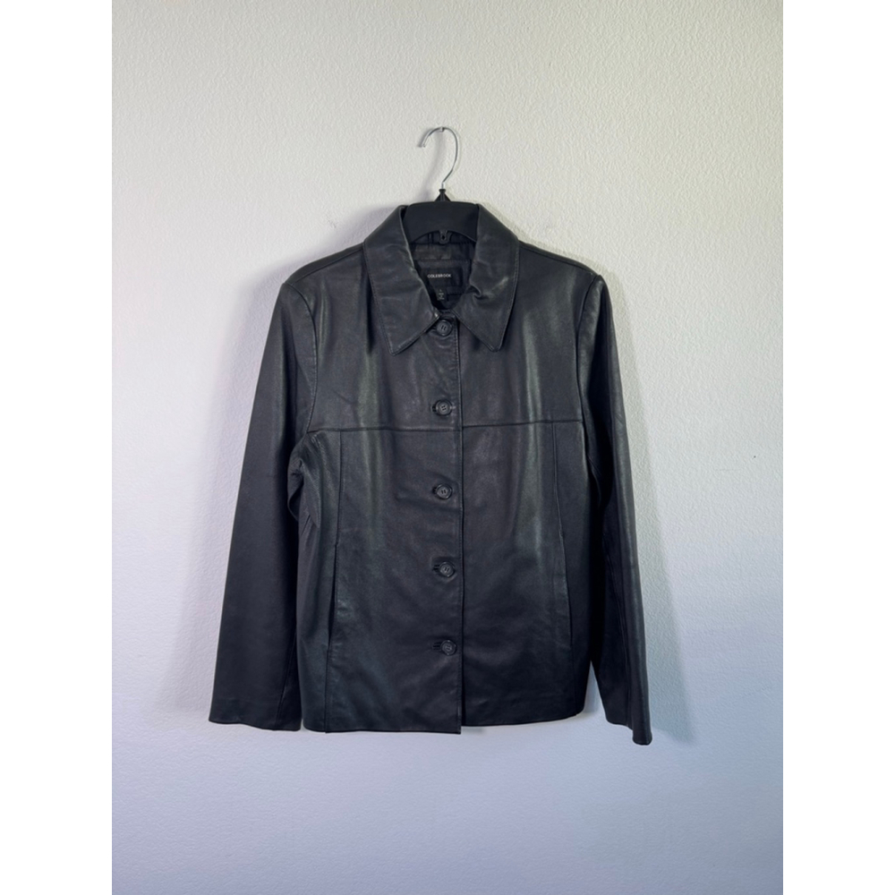 Women's COLEBROOK Black Leather Jacket‎ L